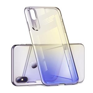 huismerk ROCK verlopende kleur PC beschermhoes voor iPhone XR (blauw)