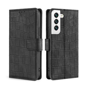 huismerk Voor Samsung Galaxy S22 5G Huid Feel Crocodile Texture Magnetische Sluiting Horizontale Flip PU Case met Houder & Card Slots & Portemonnee (Zwart)