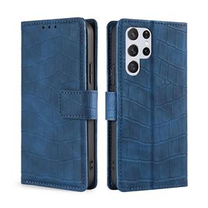 huismerk Voor Samsung Galaxy S22 Ultra 5G Skin Feel Crocodile Texture Magnetische Sluiting Horizontale Flip PU-zaak met Houder & Card Slots & Portemonnee