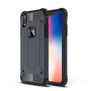 huismerk TPU + PC Armor combinatie terug Cover Case voor iPhone XR (marineblauw)