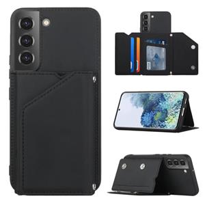 huismerk Voor Samsung Galaxy S22 + 5G Huid Feel PU + TPU + PC-telefooncase met kaartslots