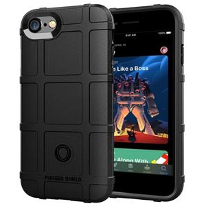 Huismerk Voor iPhone SE 2020 Full Coverage Shockproof TPU Case(Zwart)