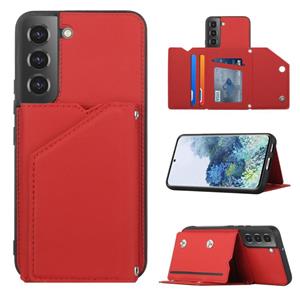 huismerk Voor Samsung Galaxy S22 + 5G Huid Feel PU + TPU + PC-telefooncase met kaartslots