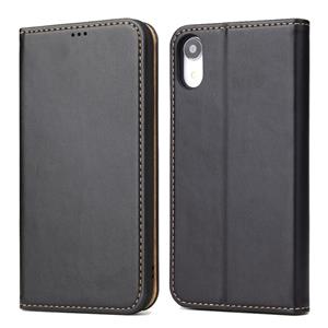 huismerk Horizontale Flip PU lederen case voor de iPhone XR met houder & card slots & portemonnee (zwart)