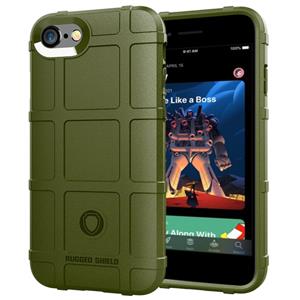 Huismerk Voor iPhone SE 2020 Full Coverage Shockproof TPU Case (Army Green)