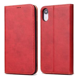 huismerk Horizontale Flip PU lederen case voor iPhone XR met houder & kaartsleuven & portemonnee (rood)