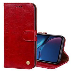 huismerk Business stijl olie Wax textuur horizontale Flip lederen case voor iPhone XR met houder & kaartsleuven & portemonnee (rood)