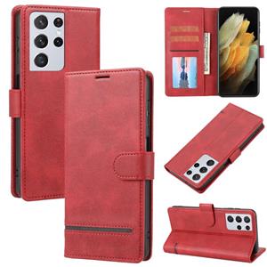 huismerk Voor Samsung Galaxy S21 Ultra 5G Classic Wallet Flip Leather Phone Case