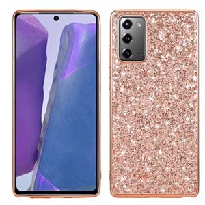 huismerk Voor Samsung Galaxy Note 20 Glitter Powder Shockproof TPU Beschermhoes (Rose Gold)