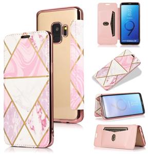 huismerk Voor Samsung Galaxy S9 Bronzing Plating PU + TPU Horizontale Flip Lederen Case met Houder & Card Slot (roze wit)