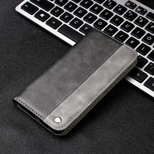 huismerk Voor Galaxy S20 Plus Business Solid Color Stitching Horizontal Flip Leather Case met Holder & Card Slots(Grijs)