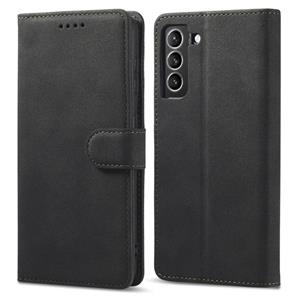 huismerk Voor Samsung Galaxy S21 + 5G Frosted Anti-Diefstal Borstel Horizontale Flip Lederen Case met Houder & Card Slots & Portemonnee (Zwart)