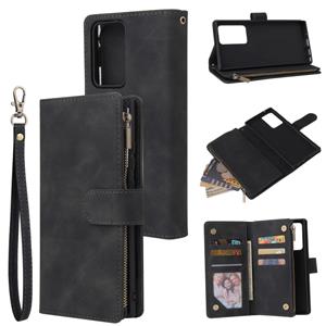 huismerk Voor Samsung Galaxy Note20 Ultra Multifunctioneel Retro Frosted Horizontal Flip Leather Case met Card Slot & Holder & Zipper Wallet & Photo Frame & La