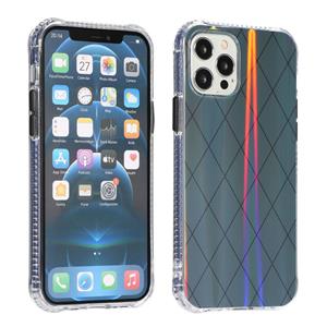 huismerk Laser Aurora Rhombic Grid TPU beschermhoes voor iPhone 12 Mini