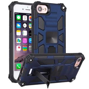 huismerk Voor iPhone 6 Schokbestendige TPU + PC Magnetic Protective Case met houder(Blauw)