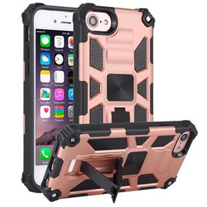 huismerk Voor iPhone 6 Schokbestendige TPU + PC Magnetic Protective Case met Holder(Rose Gold)