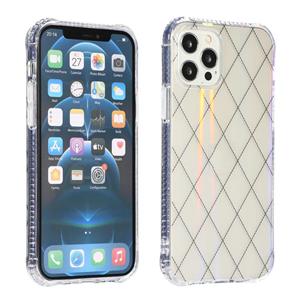 huismerk Laser Aurora Rhombic Grid TPU beschermhoes voor iPhone 12 Mini (transparant wit)