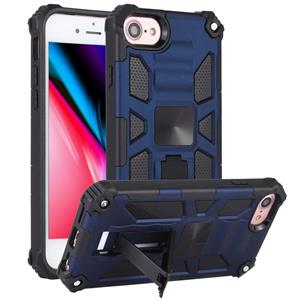 Huismerk Voor iPhone SE 2020 / 8 / 7 Shockproof TPU + PC Magnetic Protective Case met Holder(Blue)
