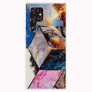 huismerk Voor Samaung Galaxy S22 Ultra 5G Abstract Marmeren Patroon TPU Telefoon Beschermhoes