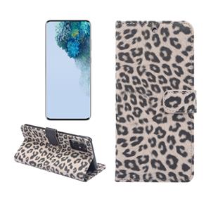 huismerk Voor Galaxy S20+ Leopard Pattern Horizontal Flip Leather Case met Holder & Card Slots(Brown)