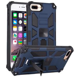 huismerk Voor iPhone 6 Plus Schokbestendige TPU + pc magnetische beschermhoes met houder(blauw)