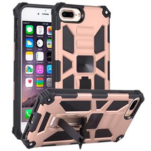 huismerk Voor iPhone 6 Plus Schokbestendige TPU + pc magnetische beschermhoes met houder(Rose Gold)