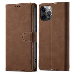 huismerk Frosted Anti-Diefstal Borstel Horizontale Flip Leren Case met Houder & Kaart Slots & Portemonnee voor iPhone 13 Pro Max