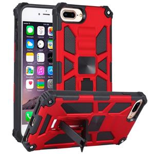 huismerk Voor iPhone 6 Plus Schokbestendige TPU + pc magnetische beschermhoes met houder(rood)