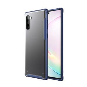 huismerk Voor Galaxy Note 10 4 hoeken anti-Fall acryl + TPU transparant Frosted Armor beschermende case (blauw)