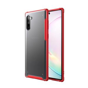 huismerk Voor Galaxy Note 10 4 hoeken anti-Fall acryl + TPU transparant Frosted Armor beschermende case (rood)