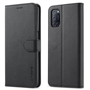 lc.imeeke Voor OPPO F19 PRO / A94 5G LC.IMEEE kalfstructuur horizontale flip lederen tas met houder & kaart slots & portemonnee