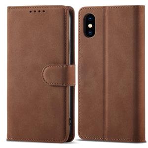 huismerk Frosted Anti-Diefstal Borstel Horizontale Flip Leren Case met Houder & Card Slots & Portemonnee voor iPhone XS MAX