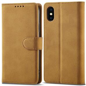 huismerk Frosted Anti-Diefstal Borstel Horizontale Flip Leren Case met Houder & Card Slots & Portemonnee voor iPhone XS Max