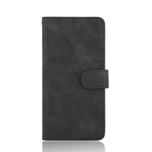 huismerk Voor iPhone 6 & 6s Solid Color Skin Feel Magnetic Buckle Horizontal Flip Calf Texture PU Leather Case met Holder & Card Slots & Wallet(Zwart)