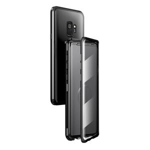 huismerk Voor Samsung Galaxy S9 Magnetic Metal Frame Dubbelzijdige Tempered Glass Case (Zwart)