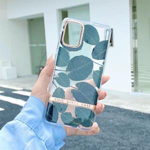 huismerk For Samsung Galaxy A42 5G Translucent Plating Flower Phone Case(Banana Leaf)