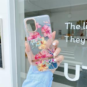 huismerk For Samsung Galaxy A42 5G Translucent Plating Flower Phone Case(Hibiscus)