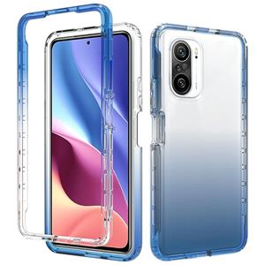 huismerk For Xiaomi Redmi K40 High Transparency Two-color Gradual Change PC+TPU Phone Case(Blue)