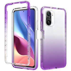 huismerk For Xiaomi Redmi K40 High Transparency Two-color Gradual Change PC+TPU Phone Case(Purple)