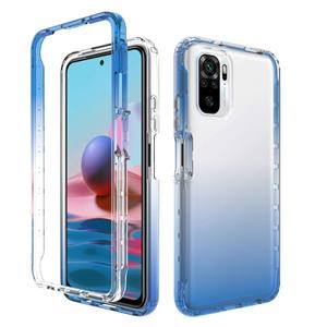 huismerk For Xiaomi Redmi Note 10 High Transparency Two-color Gradual Change PC+TPU Phone Case(Blue)