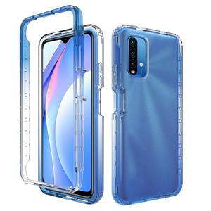 huismerk For Xiaomi Poco M3 High Transparency Two-color Gradual Change PC+TPU Phone Case(Blue)