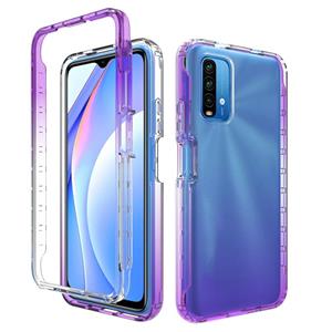 huismerk For Xiaomi Poco M3 High Transparency Two-color Gradual Change PC+TPU Phone Case(Purple)