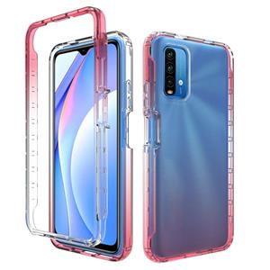 huismerk For Xiaomi Poco M3 High Transparency Two-color Gradual Change PC+TPU Phone Case(Red)