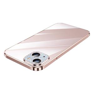 Sulada Diamond Lens Protector Plated Frosted Case voor iPhone 13 (Pink)