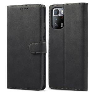 huismerk Voor Xiaomi Redmi Note 10 Frosted Anti-Diefstal Borstel Horizontale Flip Lederen Case met Houder & Card Slots & Portemonnee (Zwart)