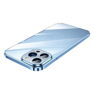 Sulada Diamond Lens Protector Plated Frosted Case voor iPhone 13 Pro (Sierra Blue)