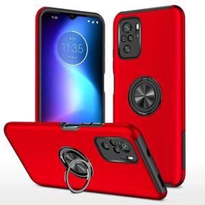 huismerk Voor Xiaomi Redmi Note 10 4G PC + TPU-schokbestendige Magnetische telefoonhoes met onzichtbare ringhouder