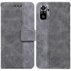 huismerk Voor Xiaomi Redmi Note 10 4G / OPMERKING 10S Geometrische reliëf lederen telefooncase