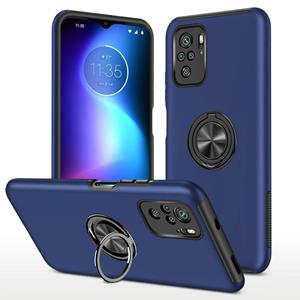 huismerk Voor Xiaomi Redmi Note 10 4G PC + TPU-schokbestendige magnetische telefooncase met onzichtbare ringhouder