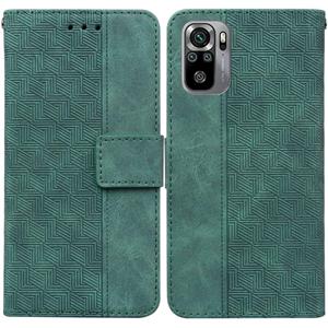 huismerk Voor Xiaomi Redmi Note 10 4G / OPMERKING 10S Geometrische reliëf lederen telefooncase